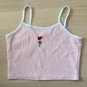 pink embroidered top